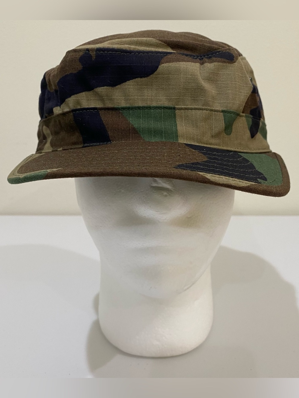 US Army Military Issue Woodland Camo Hot Weather Cap Hat Sz 7 3/4